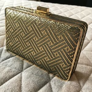 NWT Michael Kors Gold Box Clutch